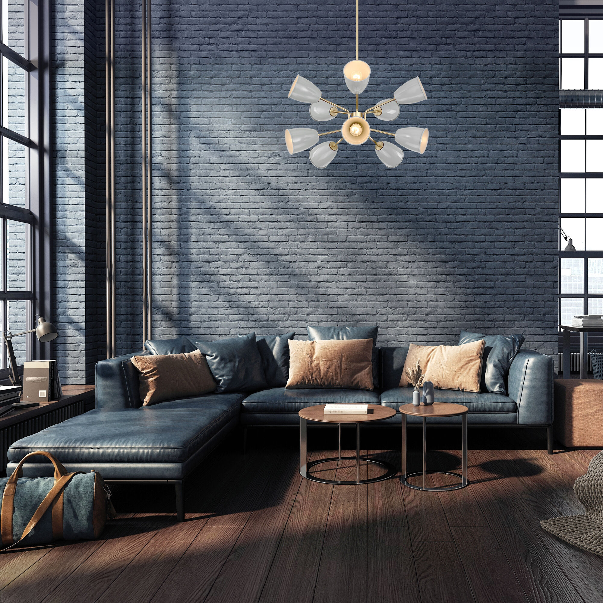 Biba 10 Light 28.5 inch Brushed Gold Chandelier Ceiling Light