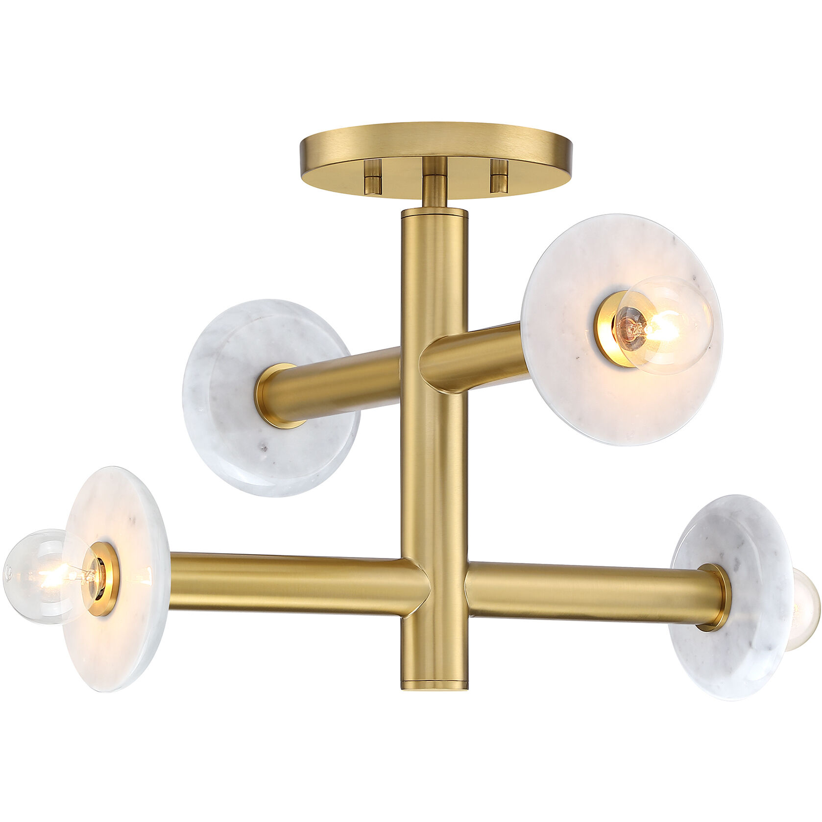 Fina 4 Light 16 inch Brushed Gold Semi Flush/Convertible Ceiling Light