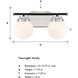Elle 2 Light 15 inch Polished Nickel Vanity Light Wall Light
