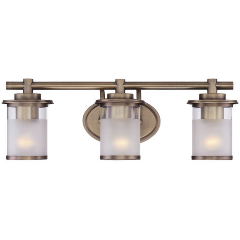 Essence 3 Light 23 inch Old Satin Brass Vanity Light Wall Light