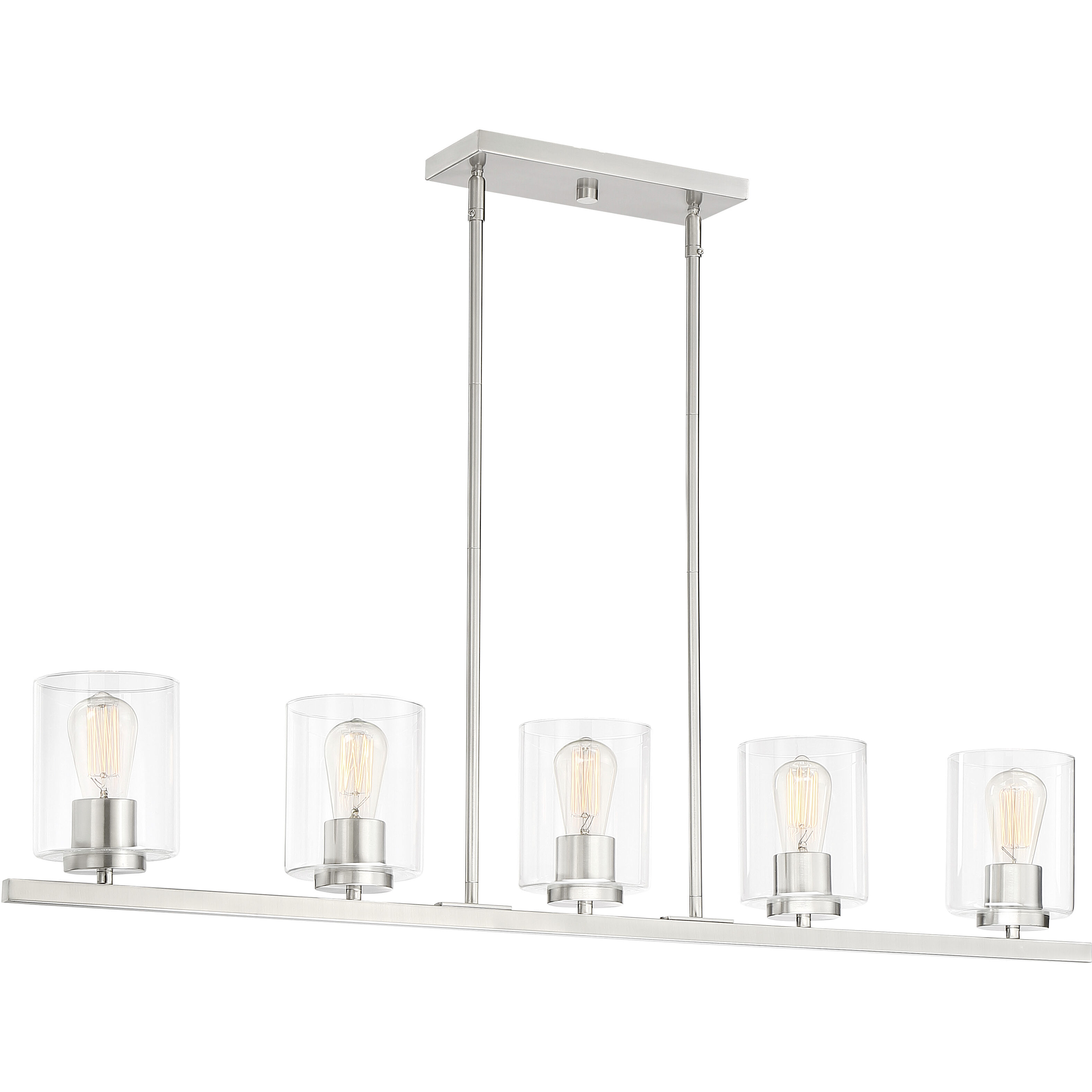 Liam 5 Light 42.75 inch Satin Platinum Island Ceiling Light