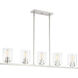 Liam 5 Light 42.75 inch Satin Platinum Island Ceiling Light