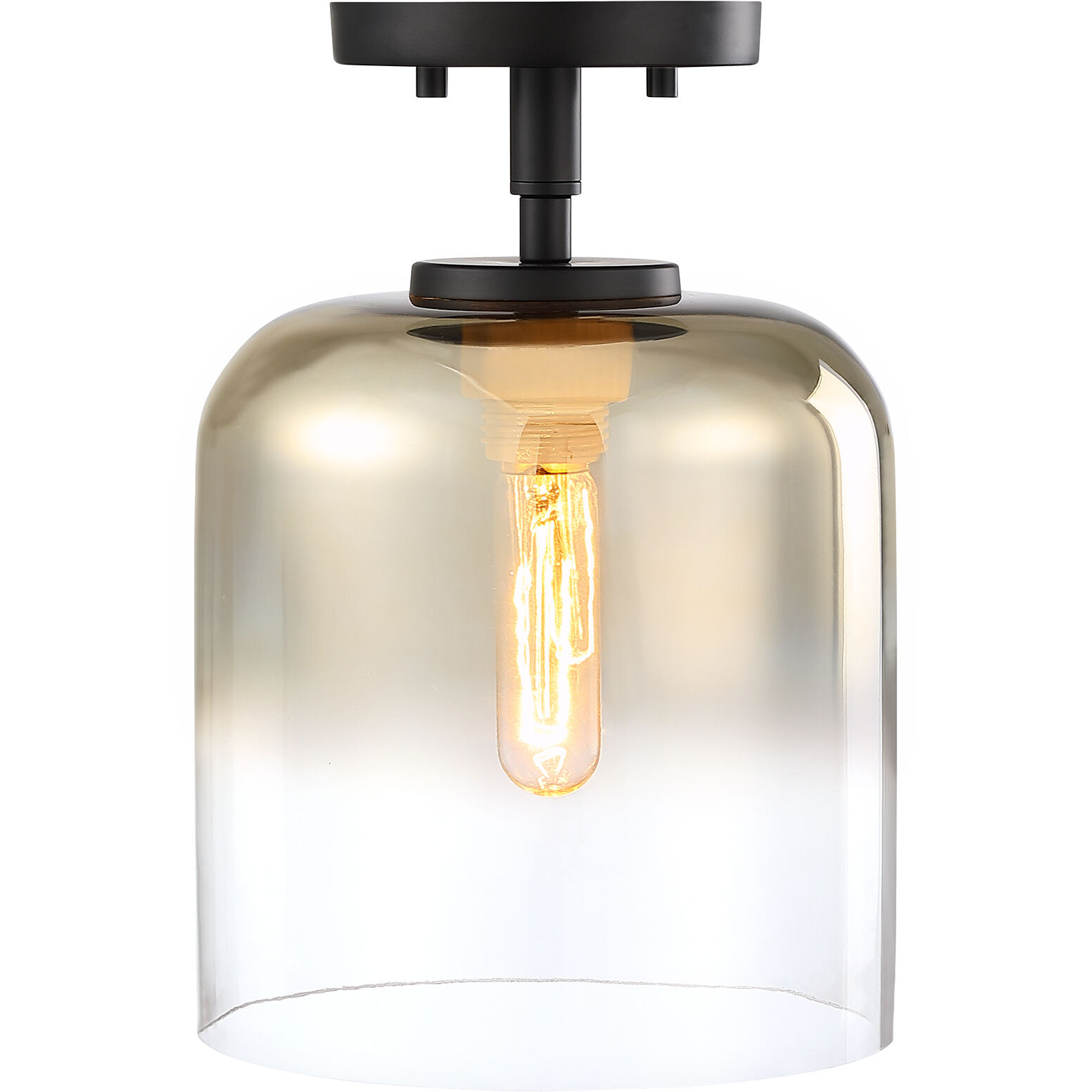 Gatsby 1 Light 8.5 inch Matte Black Semi Flush Mount Ceiling Light