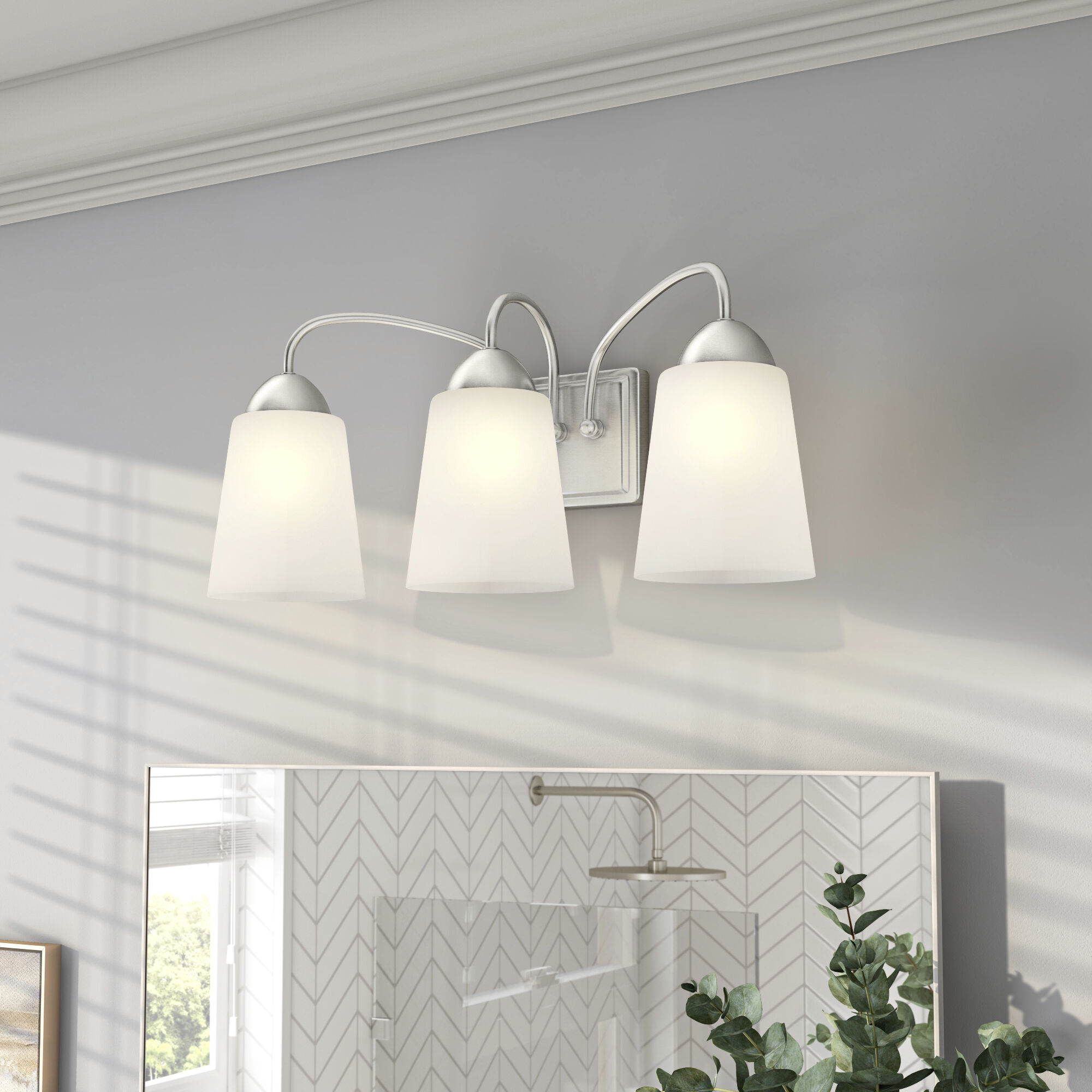 Malone 3 Light 21 inch Brushed Nickel Vanity Light Wall Light