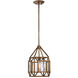 Athina 1 Light 9.75 inch Gilded Bronze Mini Pendant Ceiling Light