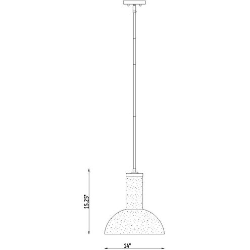 Nova 1 Light 14 inch Matte Black Pendant Ceiling Light