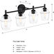 Summer Jazz 4 Light 32 inch Matte Black Vanity Light Wall Light
