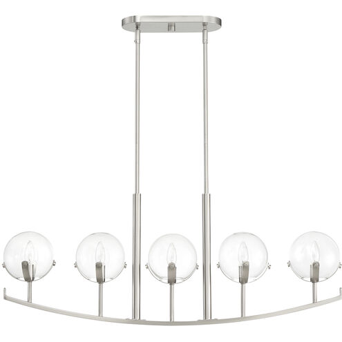 Spyglass 5 Light 40 inch Satin Platinum Chandelier Ceiling Light