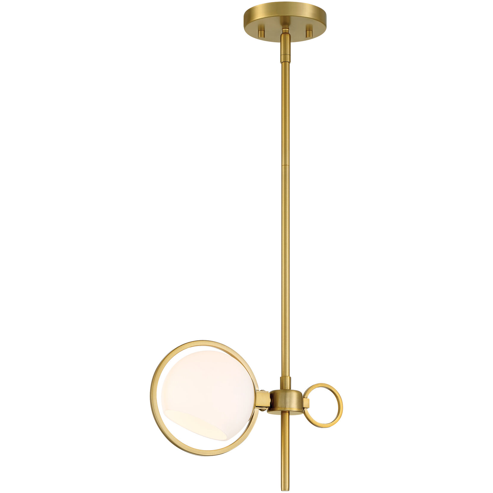 Teatro 1 Light 11.25 inch Brushed Gold Pendant Ceiling Light