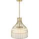 Evensong LED 15.75 inch Brushed Gold Pendant Ceiling Light