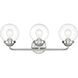 Knoll 3 Light 24 inch Chrome Vanity Light Wall Light