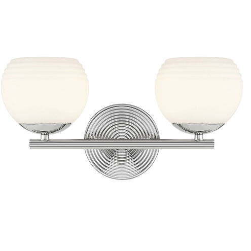 Moon Breeze 2 Light 16 inch Polished Nickel Vanity Light Wall Light