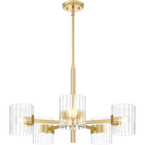 Aries 5 Light 28 inch Brushed Gold Chandelier Ceiling Light