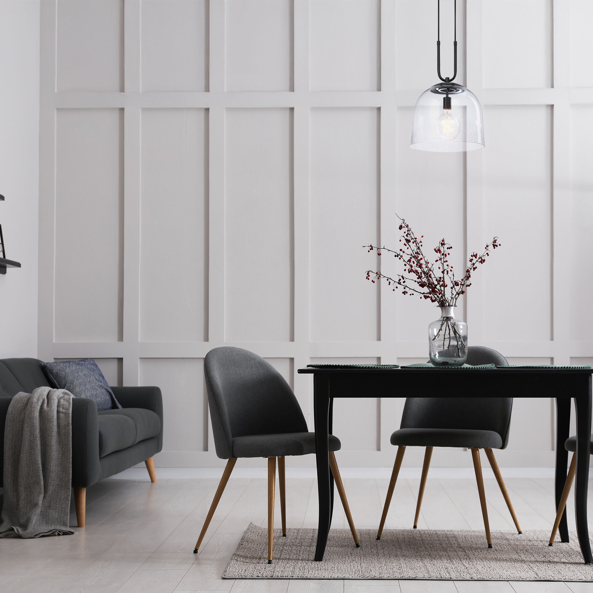 Astra LED 14 inch Matte Black Down Pendant Ceiling Light