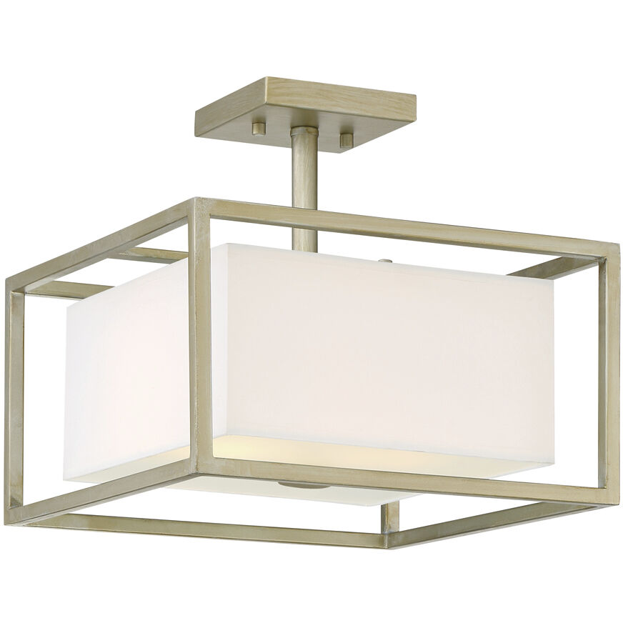 Chloie 2 Light 13 inch Sterling Gold Semi-Flush Ceiling Light