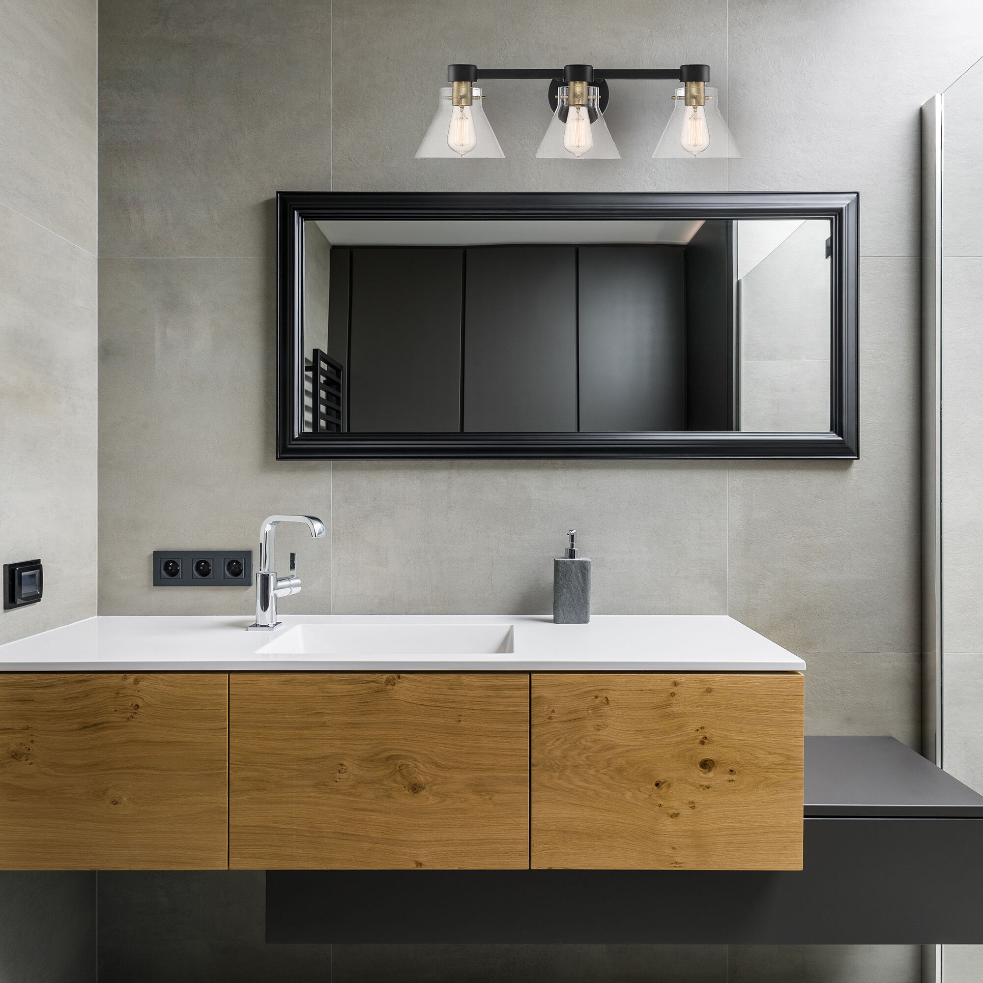 Willow Creek 3 Light 25 inch Matte Black Bath Bar Wall Light