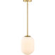 Noor 1 Light 8.5 inch Brushed Gold Pendant Ceiling Light