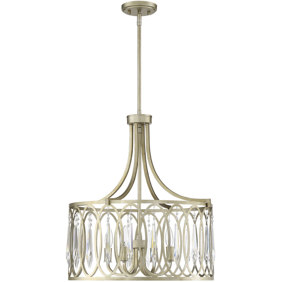 Hutton 4 Light 21 inch Sterling Gold Pendant (Inverted) Ceiling Light