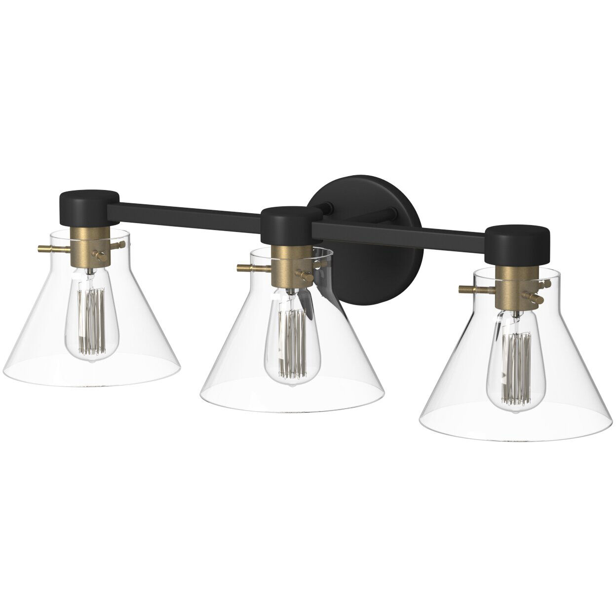 Willow Creek 3 Light 25 inch Matte Black Bath Bar Wall Light