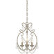 Dahlia 3 Light 12 inch Aged Platinum Mini Chandelier Ceiling Light