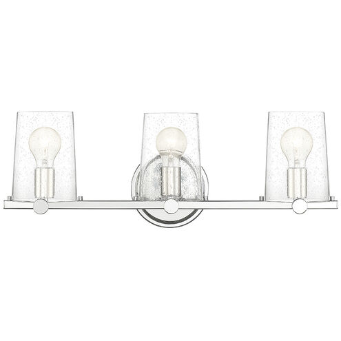 Matteson 3 Light 24.75 inch Chrome Bath Bar Wall Light