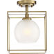 Cowen 1 Light 10 inch Brushed Gold Semi-Flush Ceiling Light
