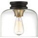 Ezra 1 Light 9 inch Vintage Bronze Flushmount Ceiling Light