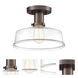 Carson 1 Light 10.75 inch Satin Copper Bronze Semi-Flush Ceiling Light