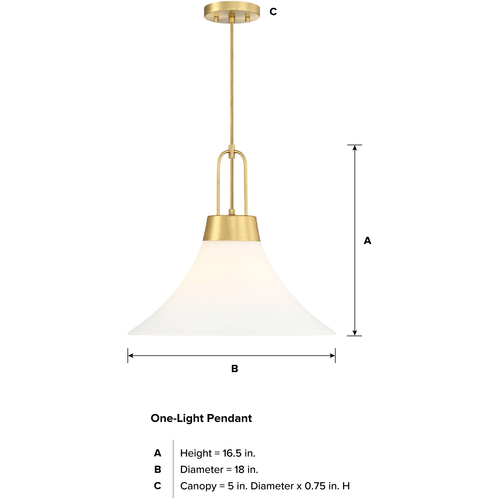 Evergreen Oasis LED 18 inch Brushed Gold Down Pendant Ceiling Light