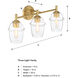 Summer Jazz 3 Light 24 inch Brushed Gold Vanity Light Wall Light