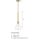 Willow Creek 1 Light 7 inch Brushed Gold Pendant Ceiling Light