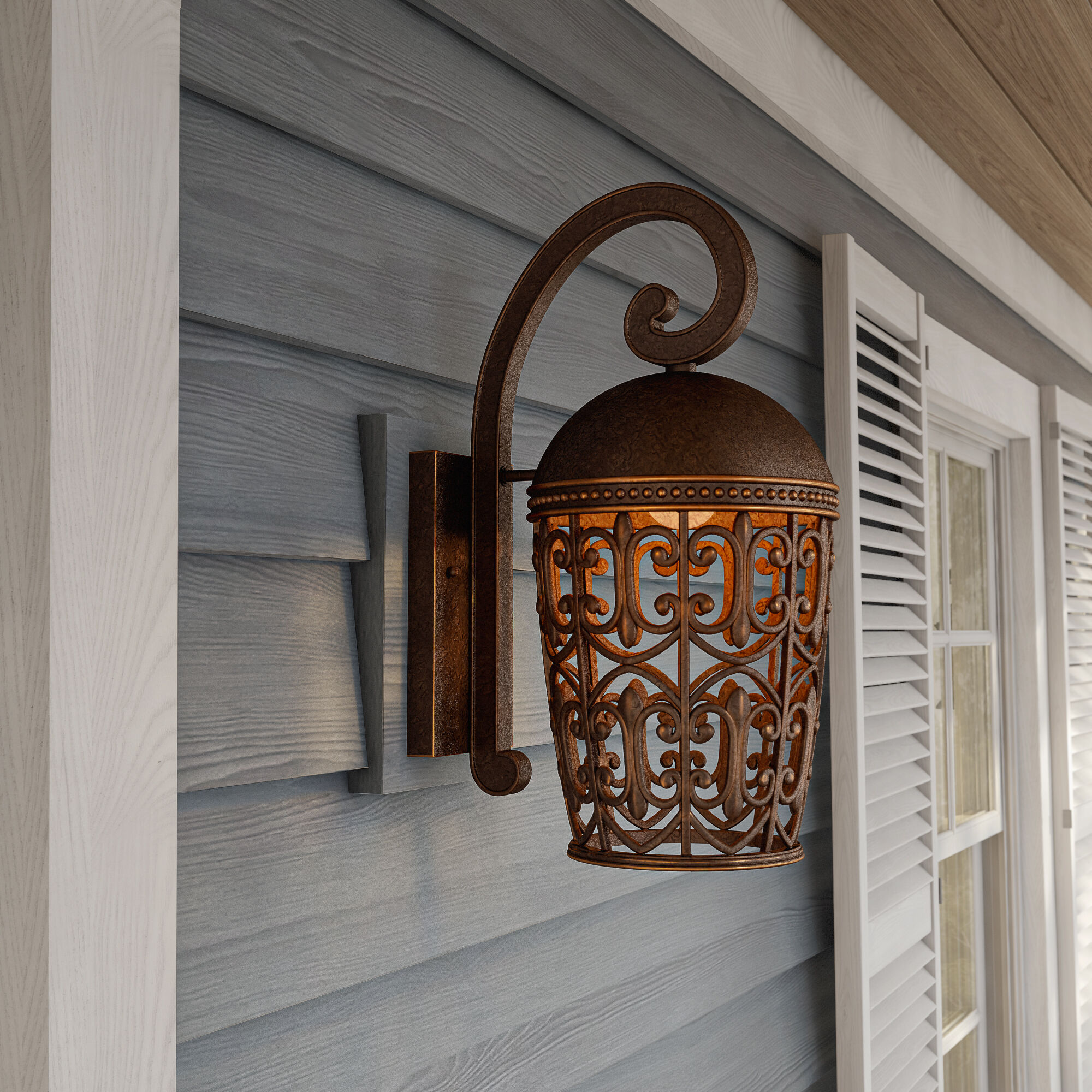 Amherst 1 Light 18 inch Burnt Umber Outdoor Wall Lantern