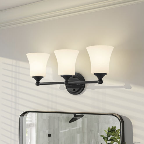 Bronson 3 Light 23 inch Matte Black Vanity Light Wall Light