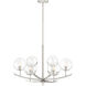 Spyglass 6 Light 28 inch Satin Platinum Chandelier Ceiling Light