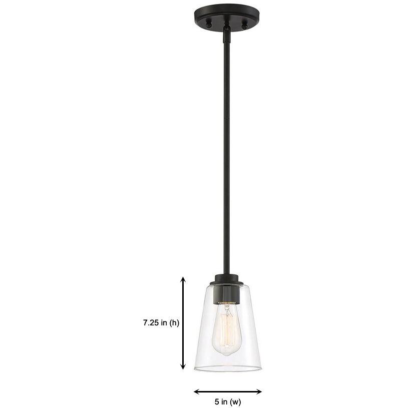Westin 1 Light 5 inch Matte Black Mini Pendant Ceiling Light