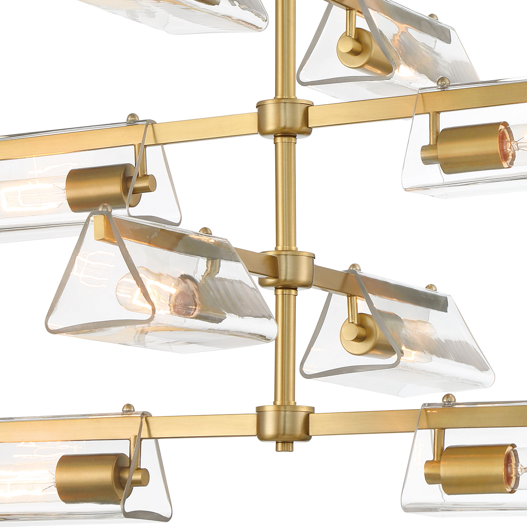 Latitude 8 Light 28.5 inch Brushed Gold Chandelier Ceiling Light