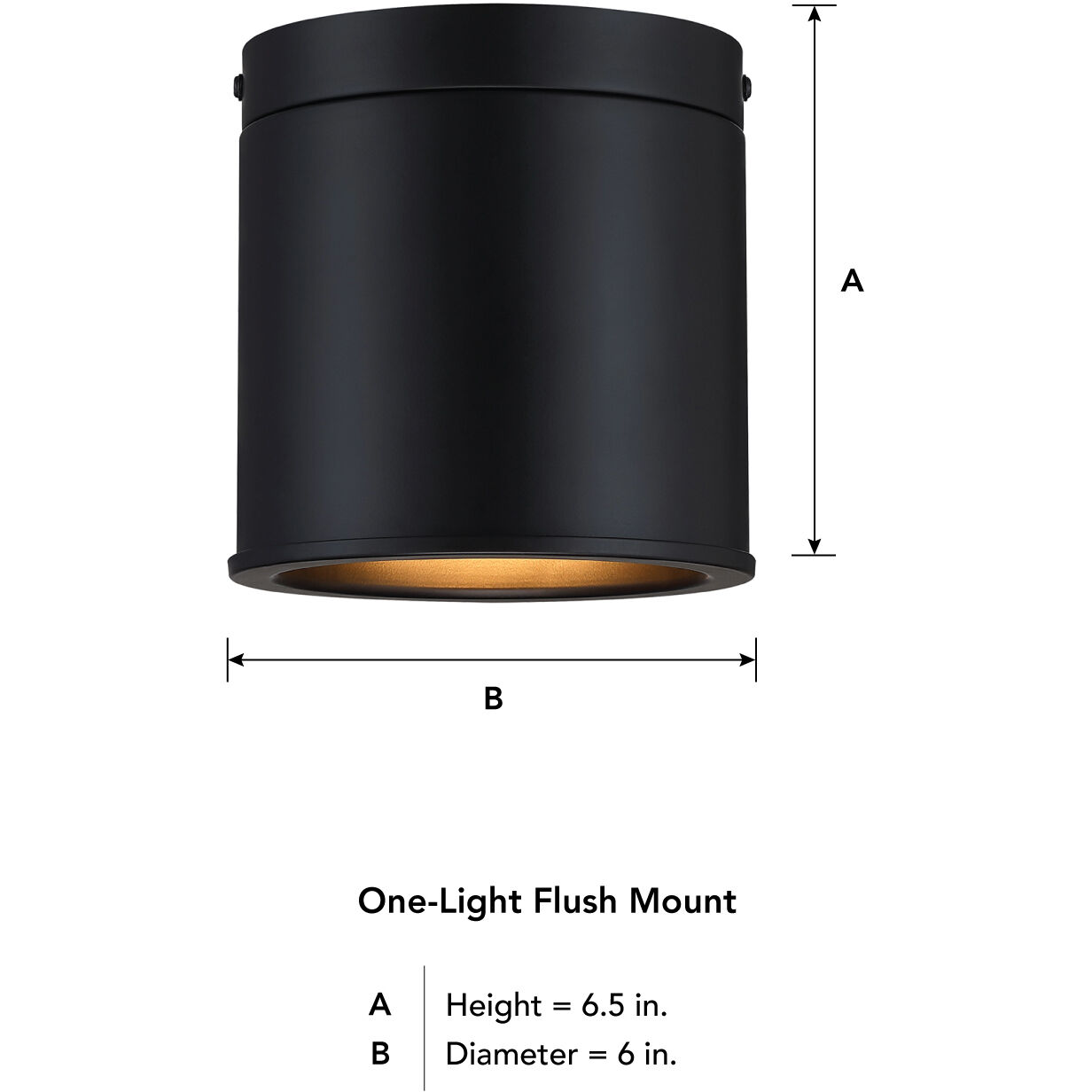 Fleur Oasis LED 6 inch Matte Black Flush Mount Ceiling Light