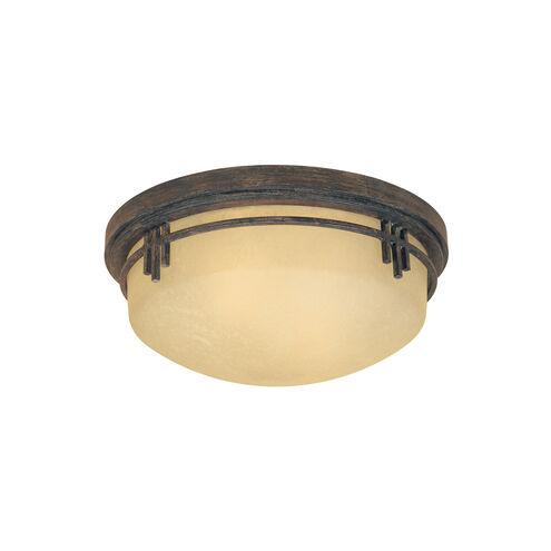 Mission Ridge 2 Light 13 inch Warm Mahogany Flushmount Ceiling Light