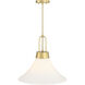 Evergreen Oasis LED 18 inch Brushed Gold Down Pendant Ceiling Light