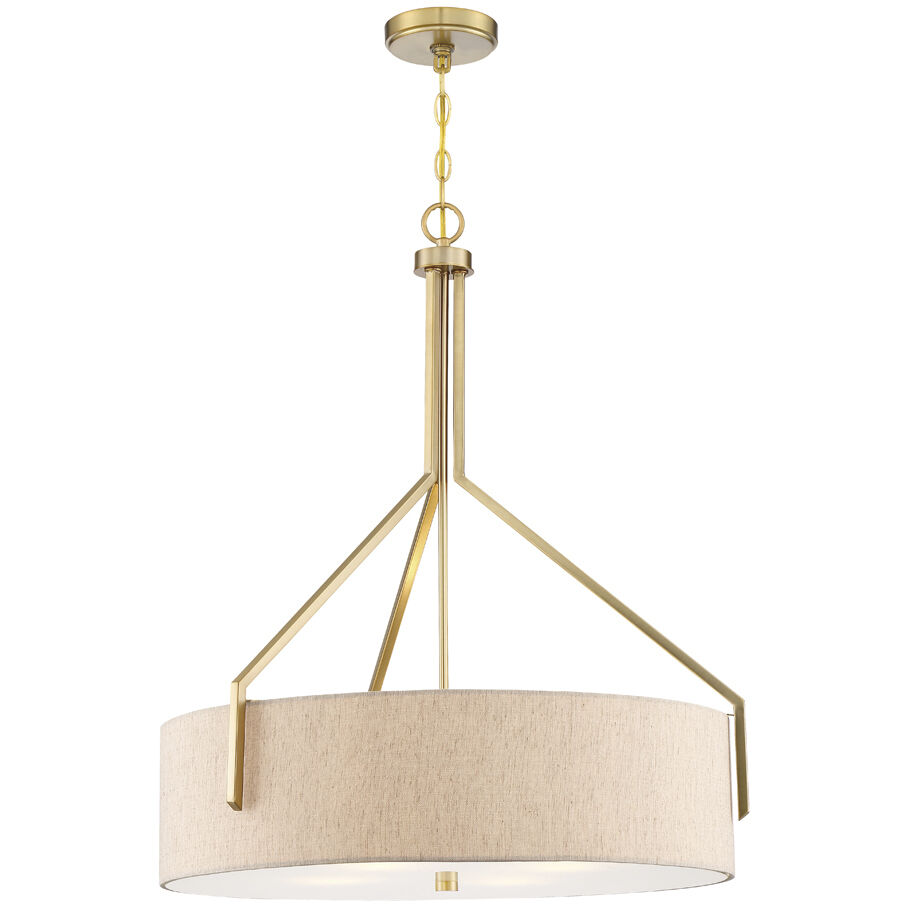 Elara 4 Light 26 inch Brushed Gold Down Pendant Ceiling Light
