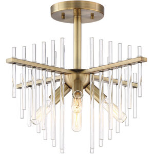 Reeve 4 Light 17 inch Burnished Antique Brass Semi-Flush Ceiling Light