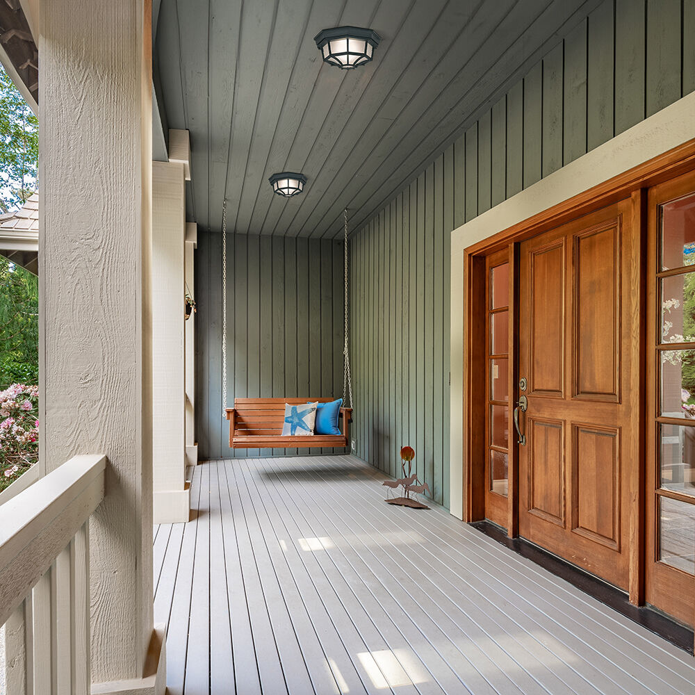 Builder 1 Light 11 inch Black Outdoor Flushmount