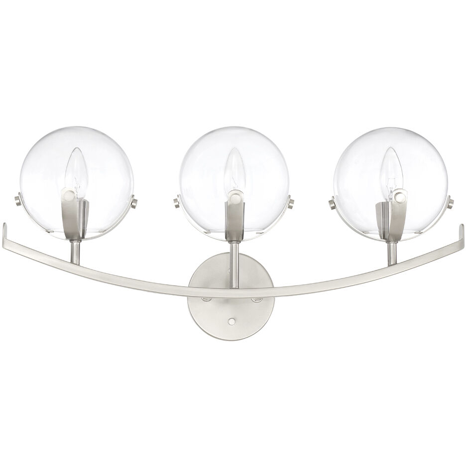 Spyglass 3 Light 24 inch Satin Platinum Bath Light Wall Light