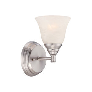 Kendall 1 Light 5 inch Satin Platinum Wall Sconce Wall Light in Alabaster