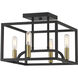 Uptown 4 Light 12 inch Matte Black Semi-Flush Ceiling Light