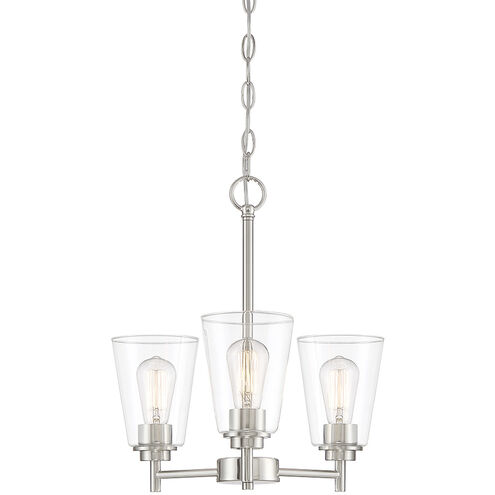 Westin 3 Light 18 inch Satin Platinum Chandelier Ceiling Light