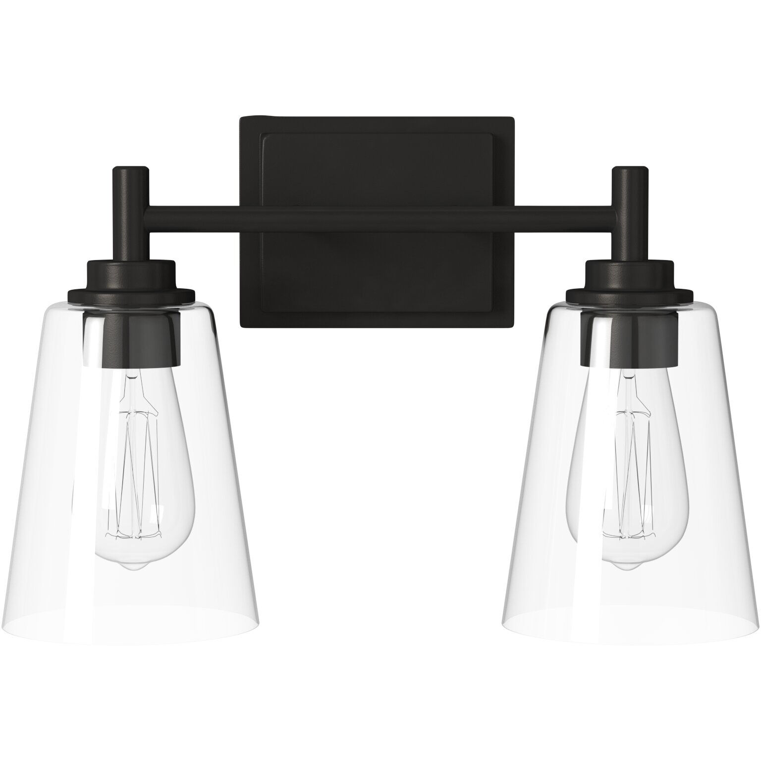 Westin 2 Light 15 inch Matte Black Bath Bar Wall Light 