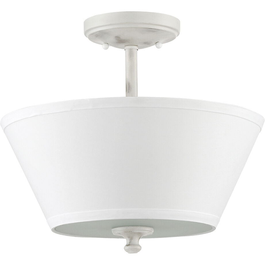 Newport 2 Light 13.5 inch Coastal Weathered White Semi-Flush Ceiling Light