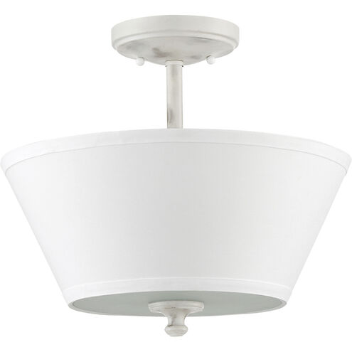 Newport 2 Light 13.5 inch Coastal Weathered White Semi-Flush Ceiling Light