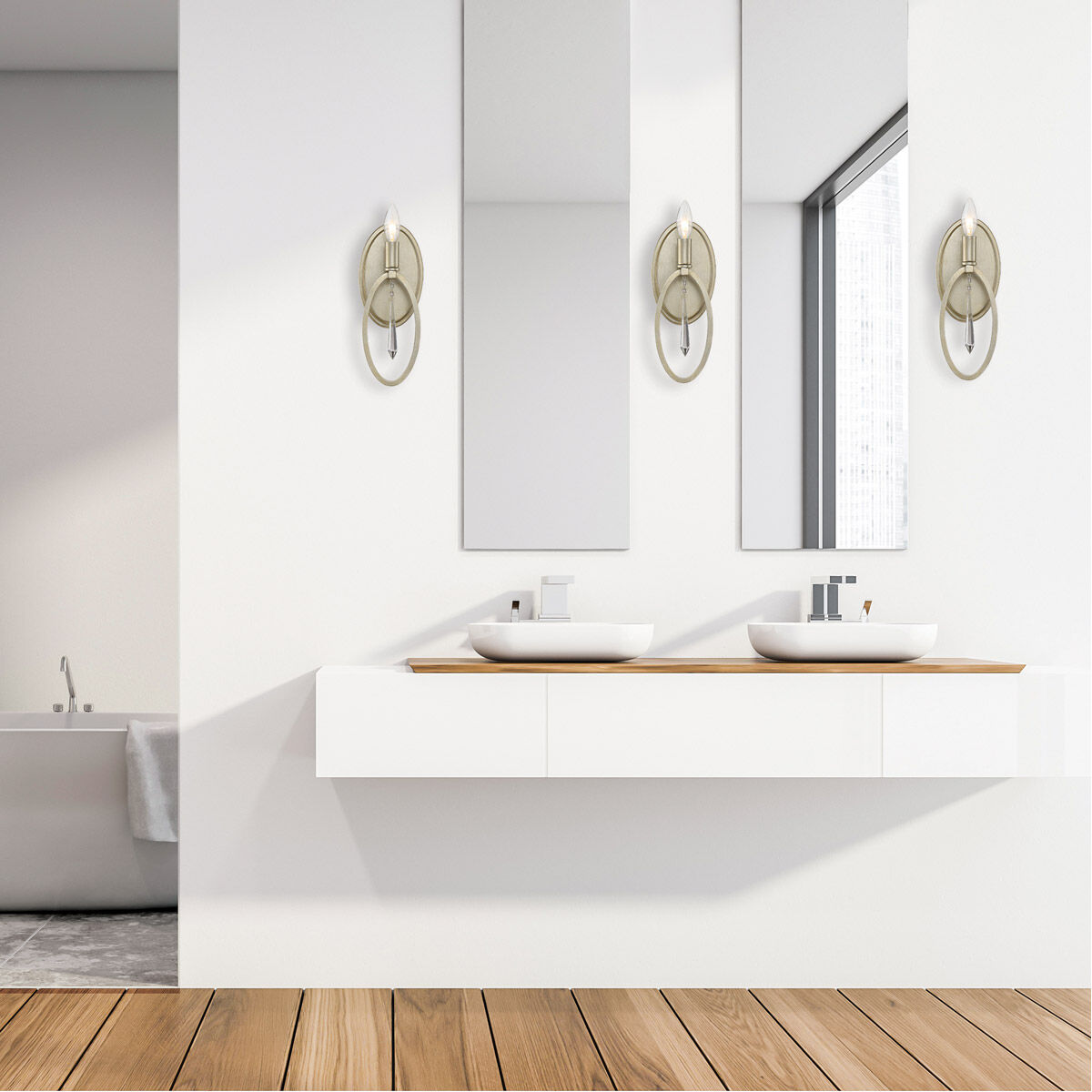 Hutton 1 Light 5 inch Sterling Gold Wall Sconce Wall Light